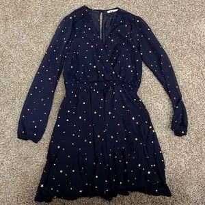 Navy juniors dress with gold stars